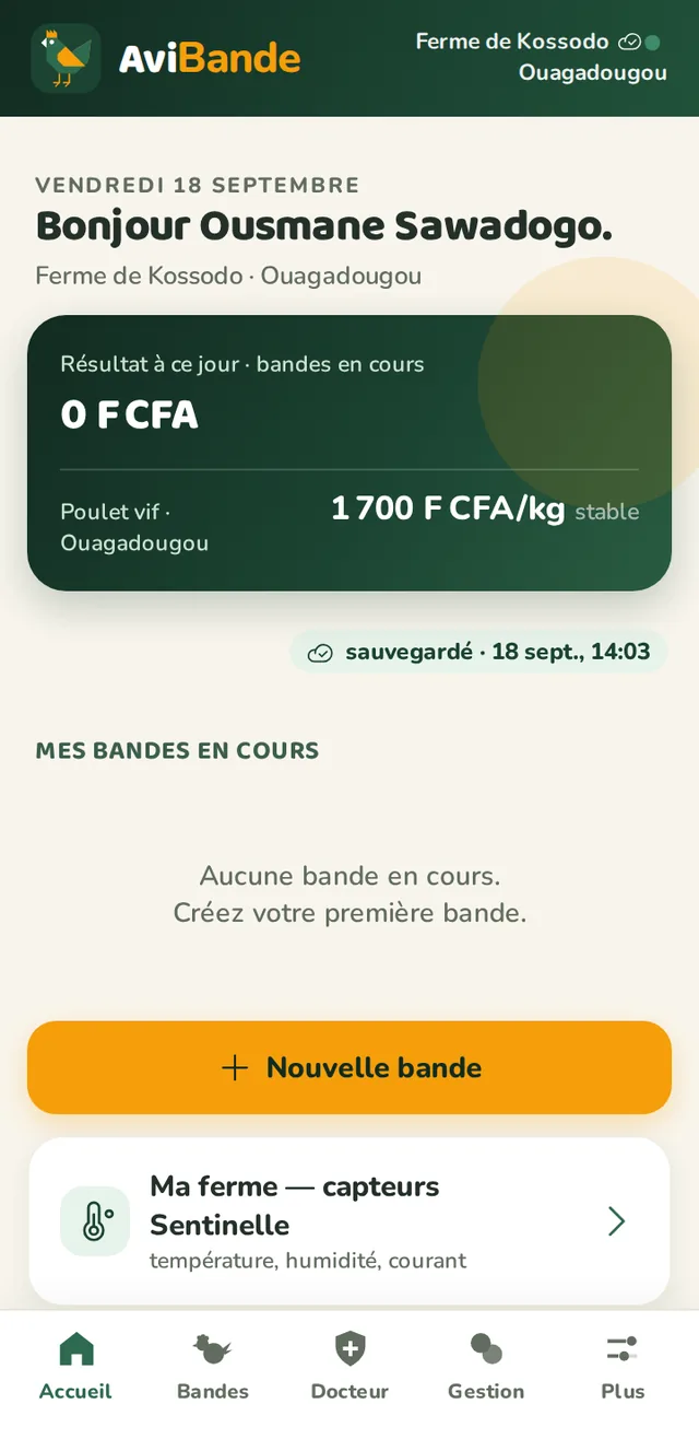 Accueil sans aucune bande, proposant d'en créer une ou de voir la démonstration